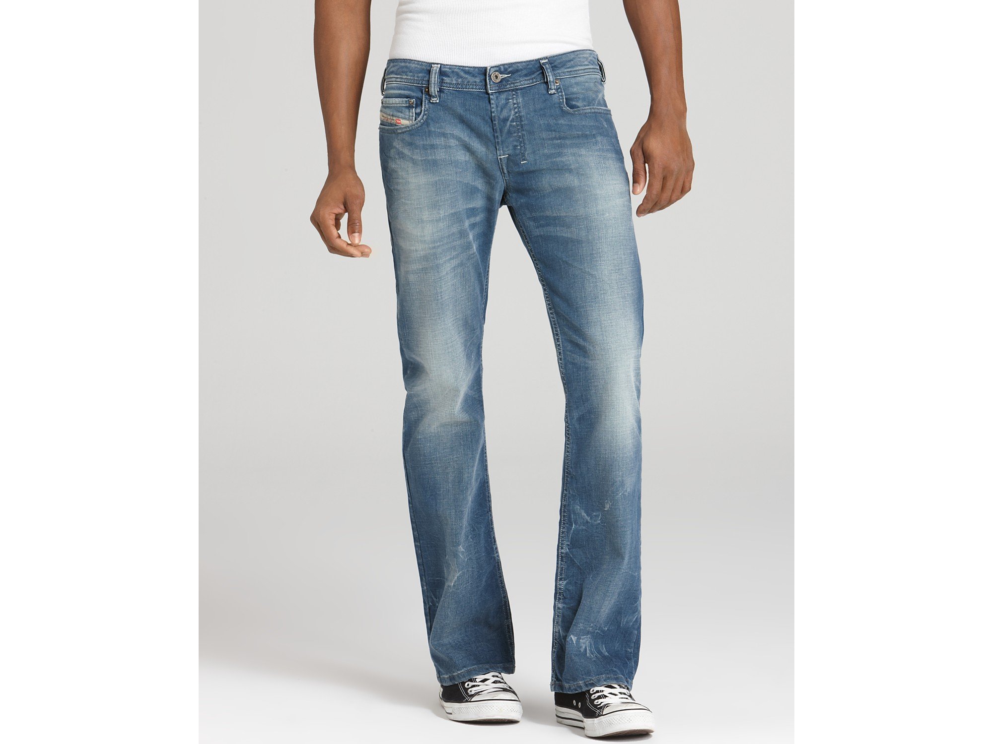DIESEL Zatiny Bootcut Jeans in 888d in Grey Indigo (Blue) for Men Lyst