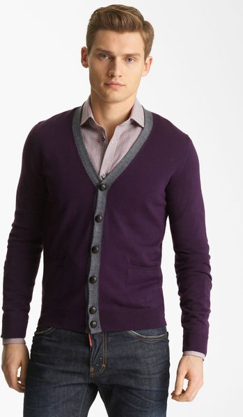 Dsquared² Cardigan Sweater in Purple for Men (violet) | Lyst