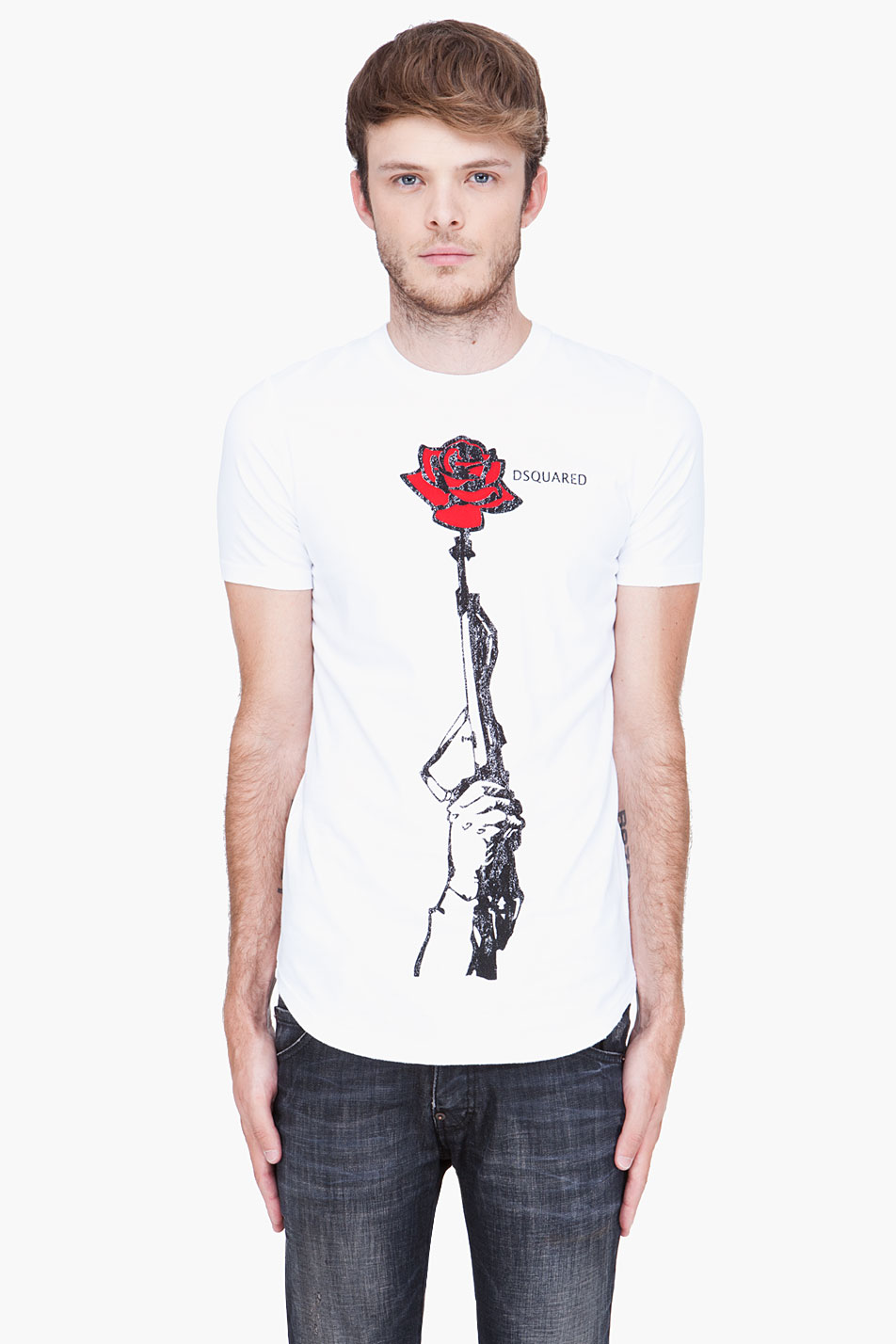 dsquared2 rose gun t shirt
