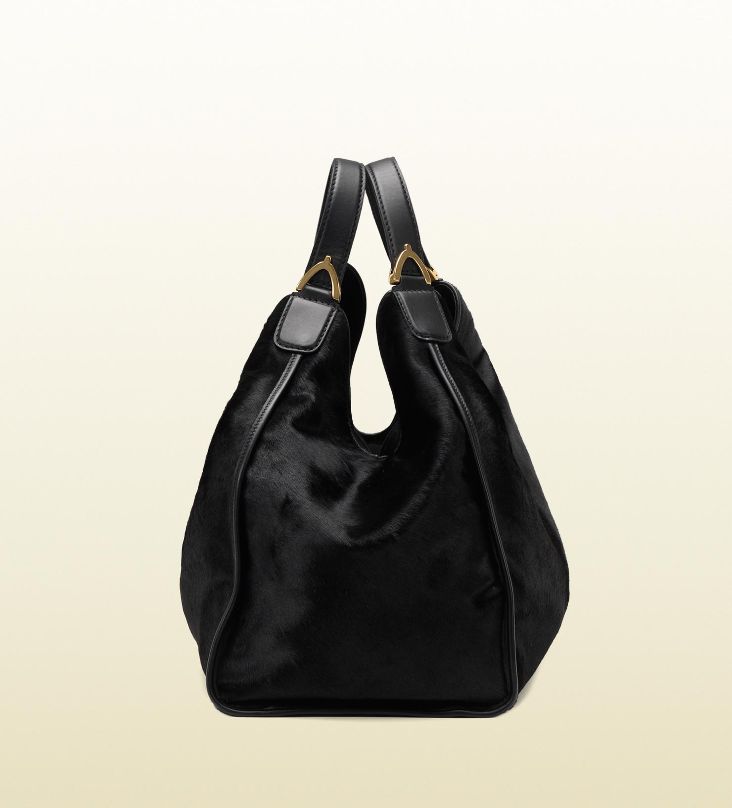 Gucci Soft Stirrup Black Suede Shoulder Bag - Lyst
