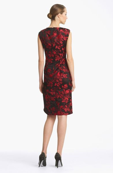 Jason Wu Print Jacquard Dress in Red (red/ black) | Lyst