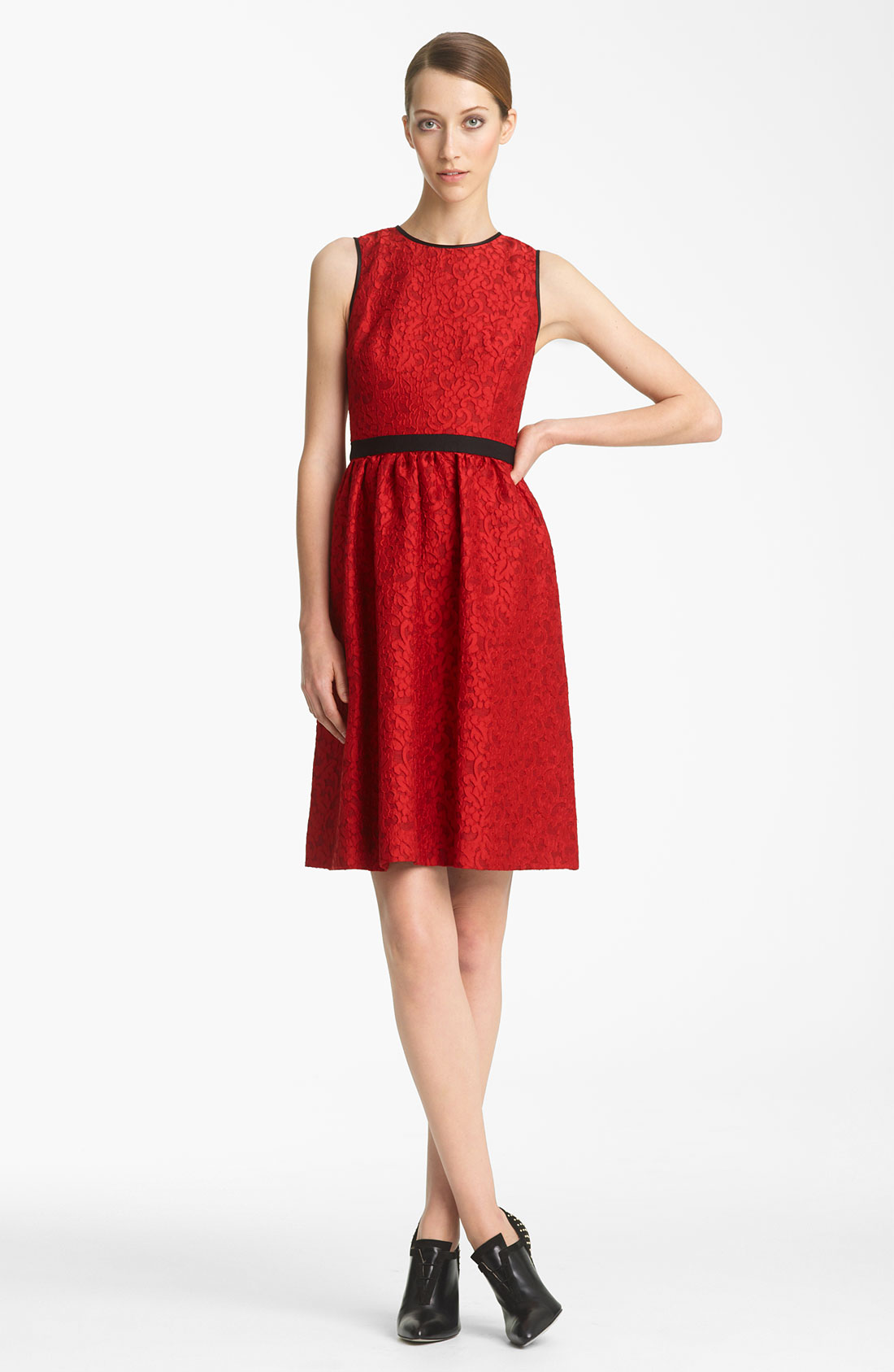 Jason wu Womens Lace jacquard Dress in Red | Lyst