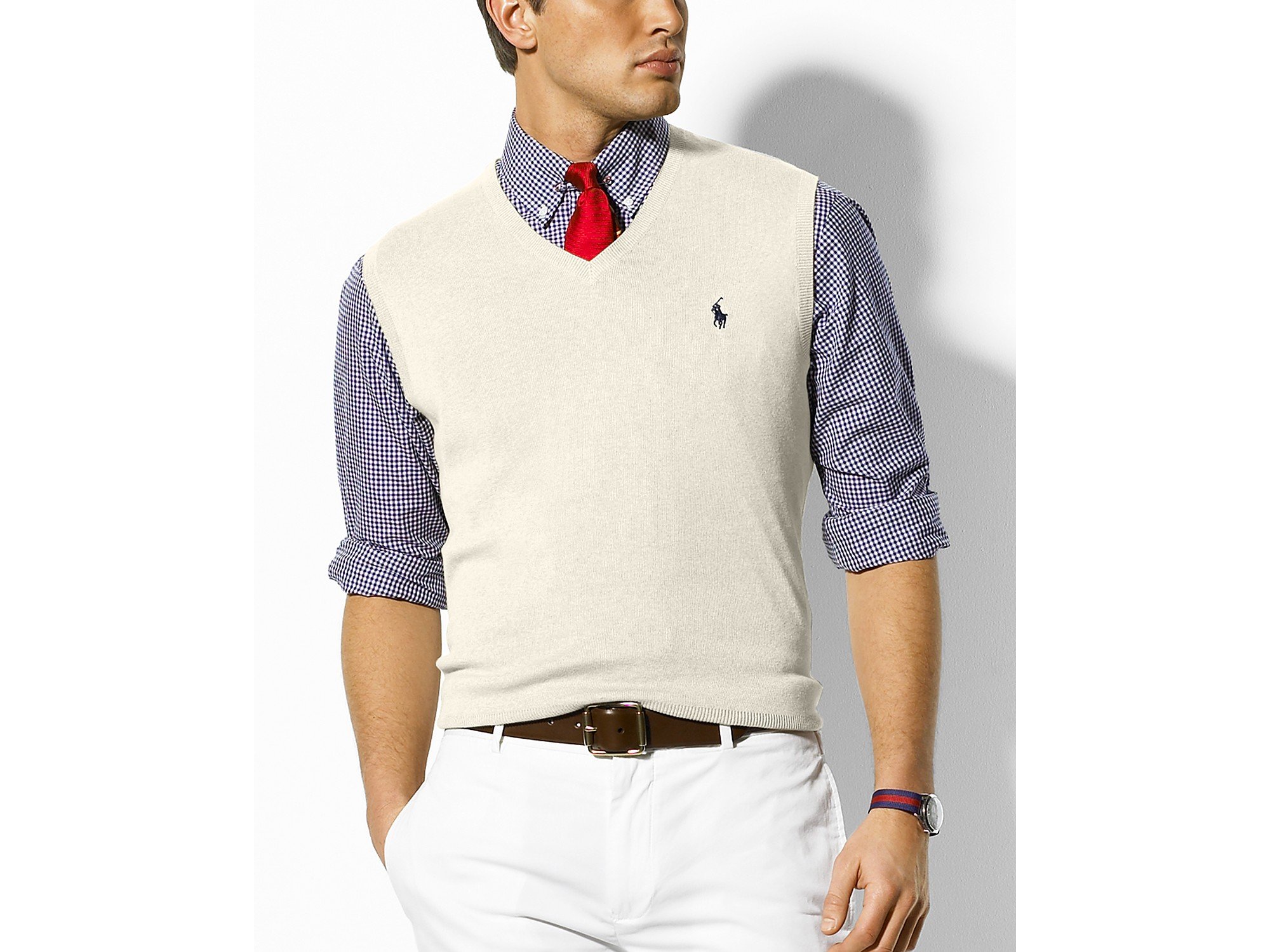 Polo ralph lauren Pima Cotton Sweater Vest in Gray for Men | Lyst