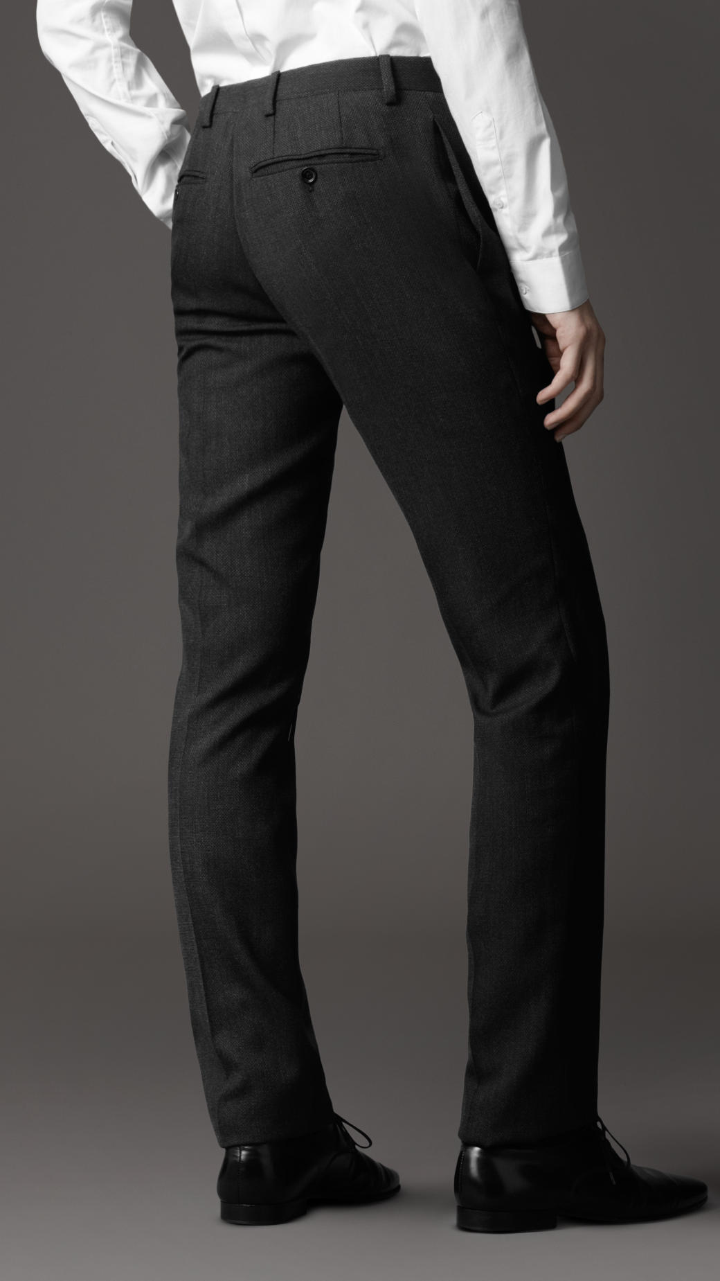 Lyst - Burberry Modern Fit Wool Trousers in Black for Men