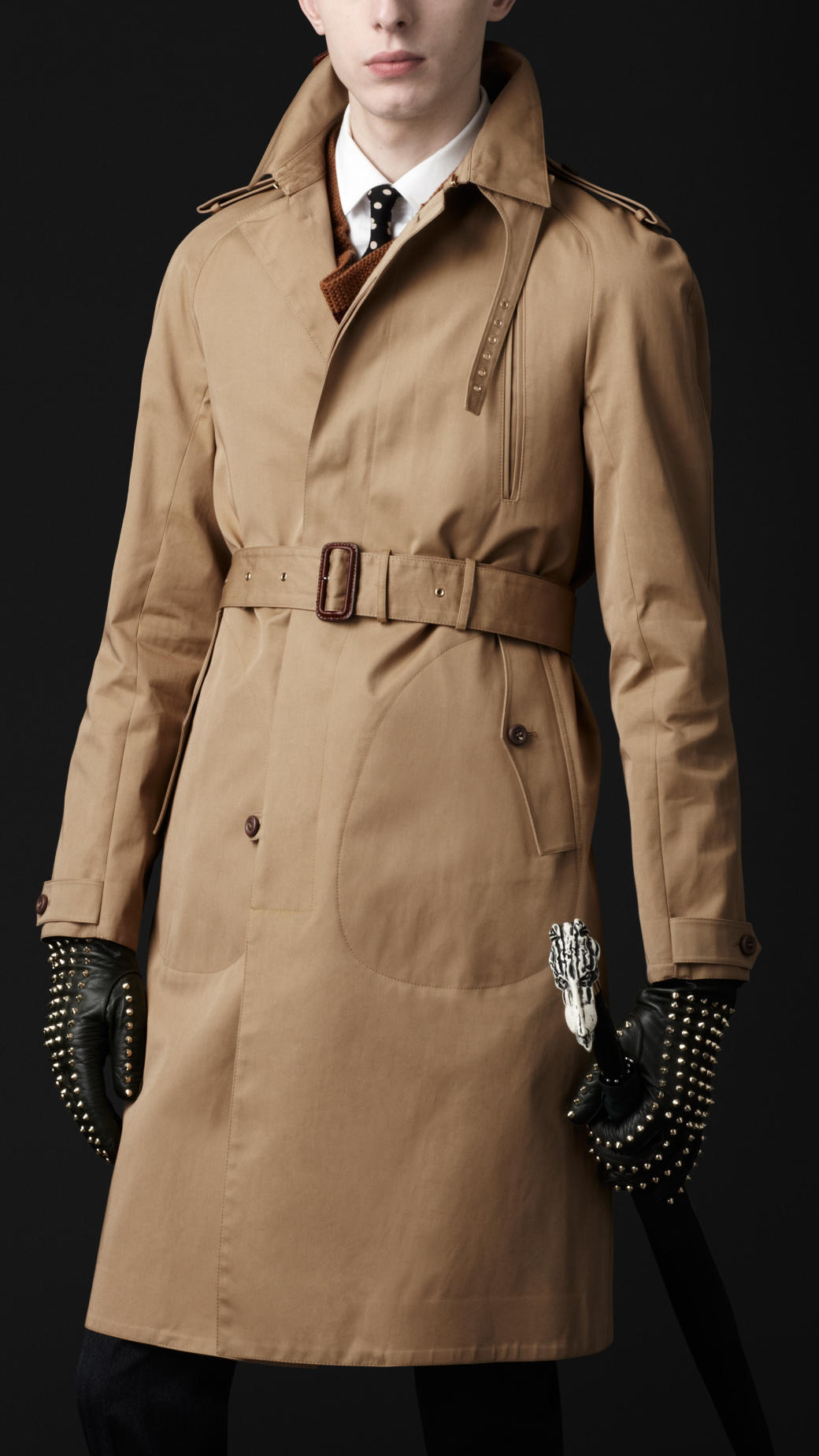 Lyst - Burberry Prorsum Fitted Cotton Trench Coat in Natural for Men