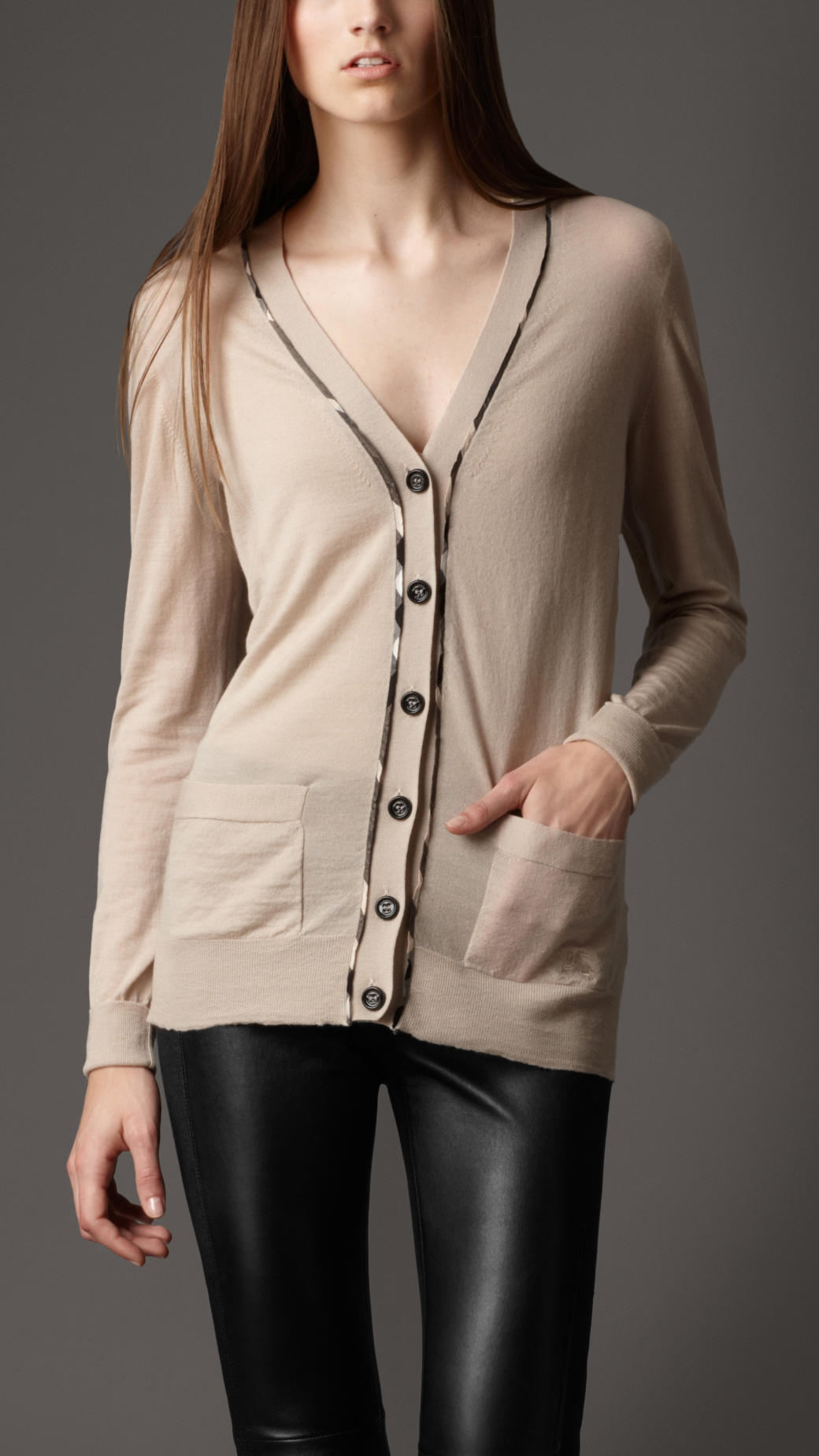 burberry merino wool cardigan