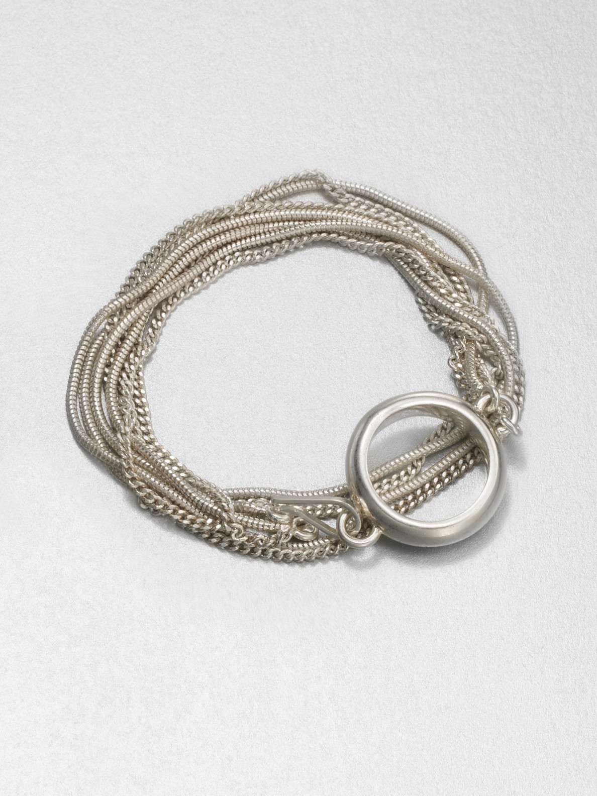 Maison Martin Margiela Multirow Wrap Chain Bracelet in Silver | Lyst