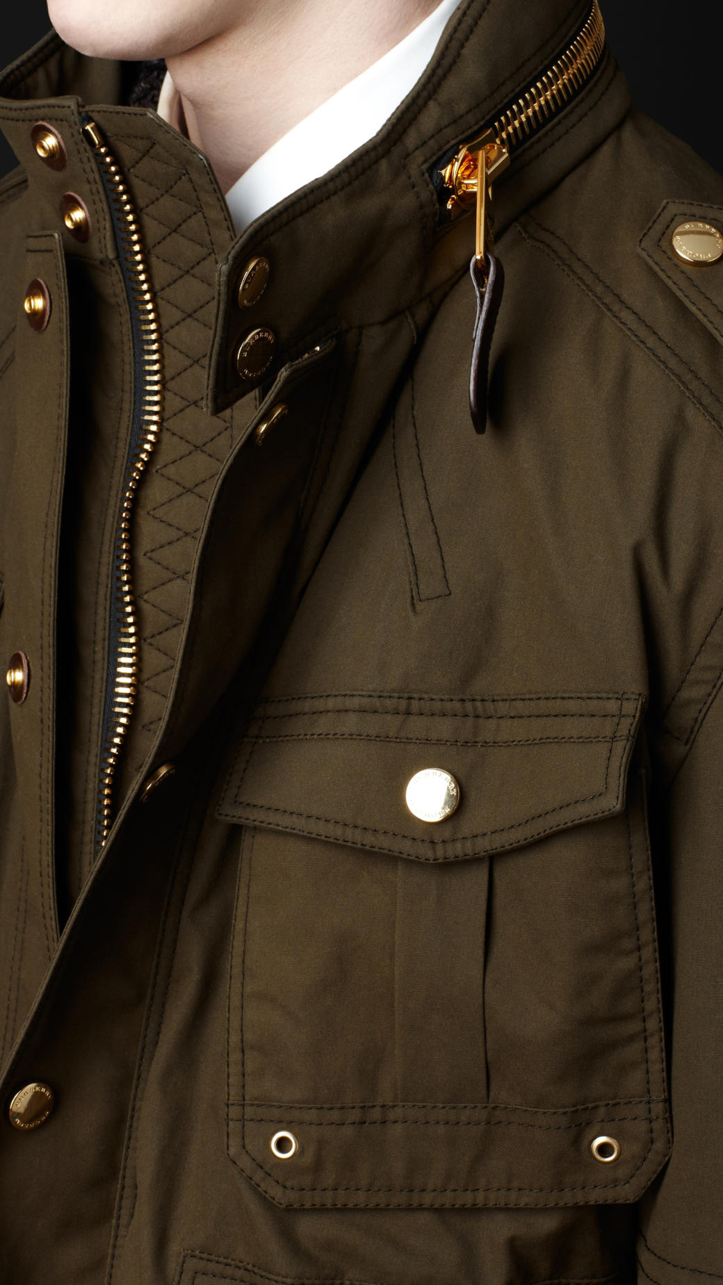 Burberry Prorsum Waxed Cotton Field Jacket in Brown for Men | Lyst