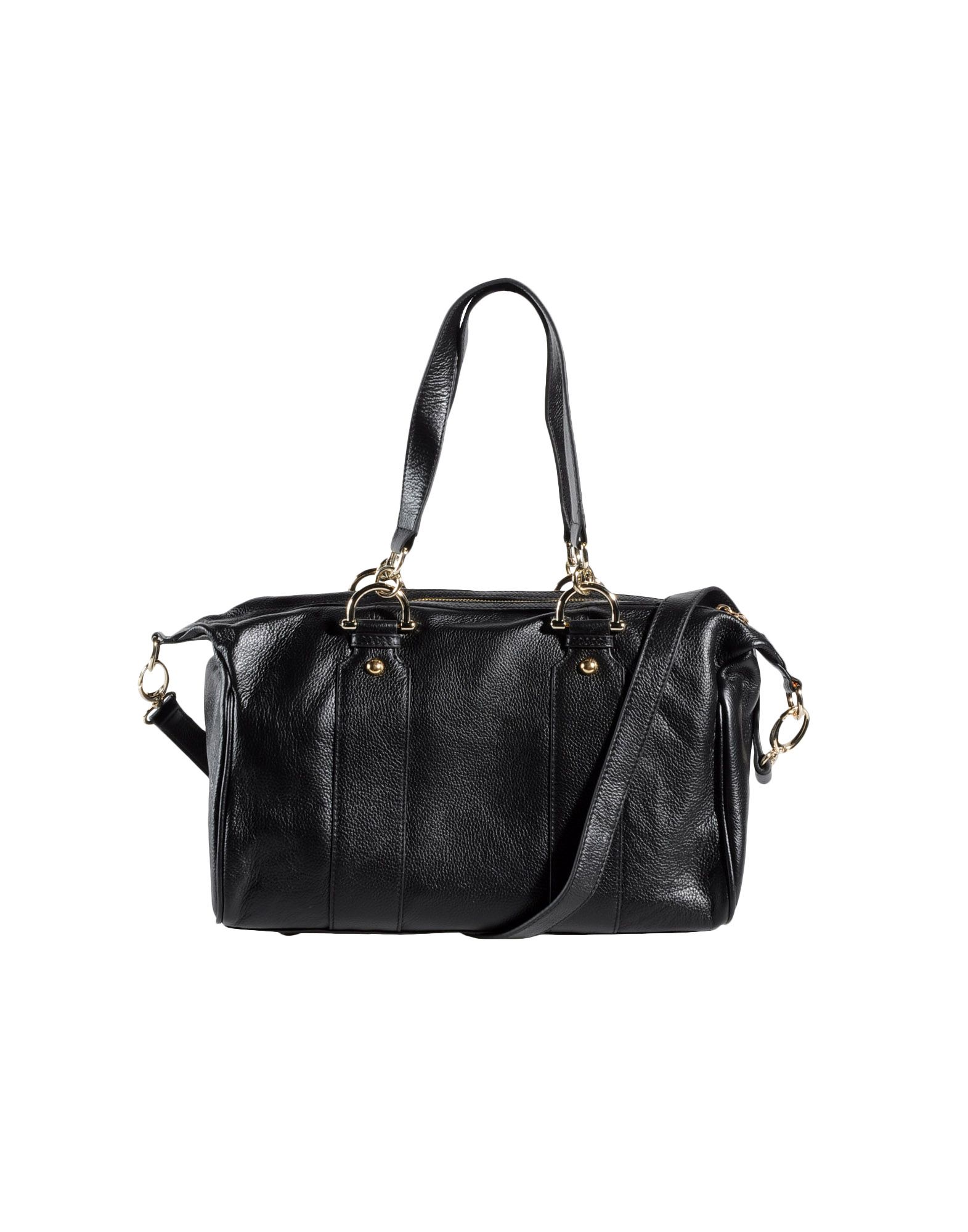black large leather bag