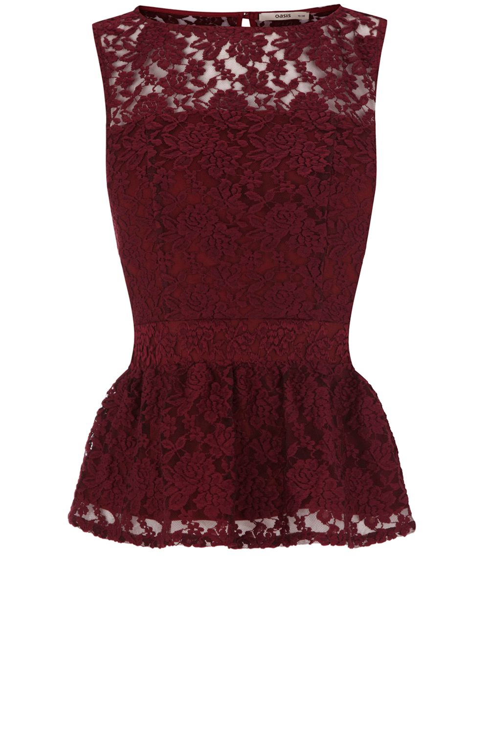 Oasis Lace Peplum Top in Purple | Lyst