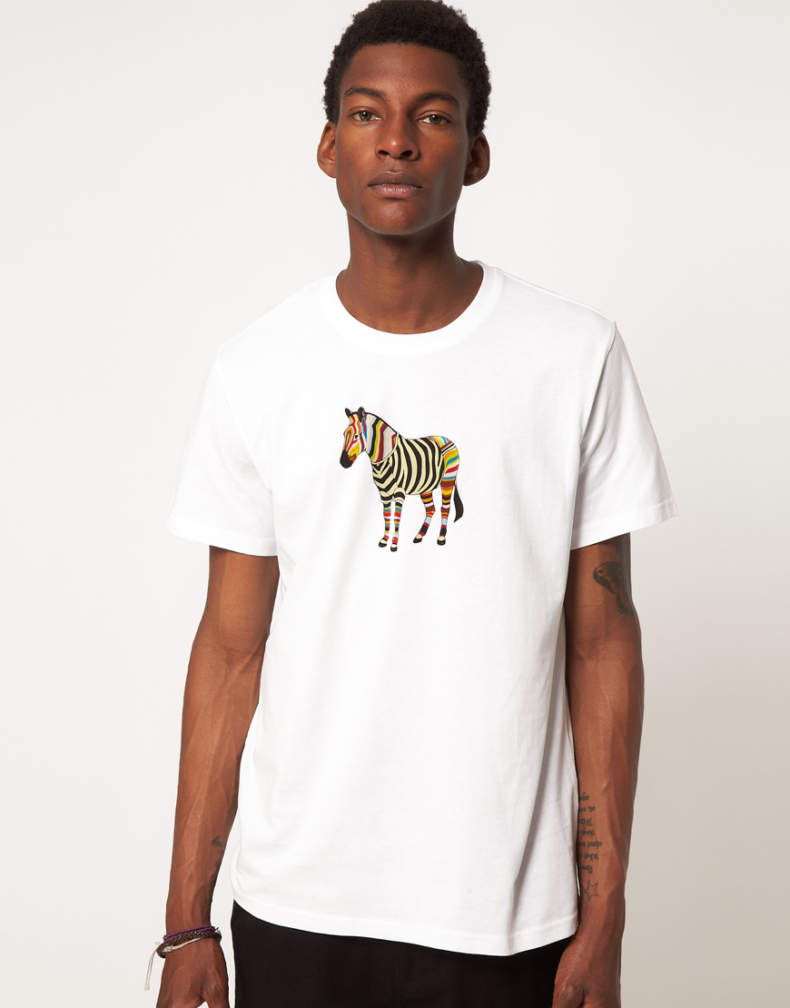 Paul smith Zebra T-shirt in White for Men | Lyst