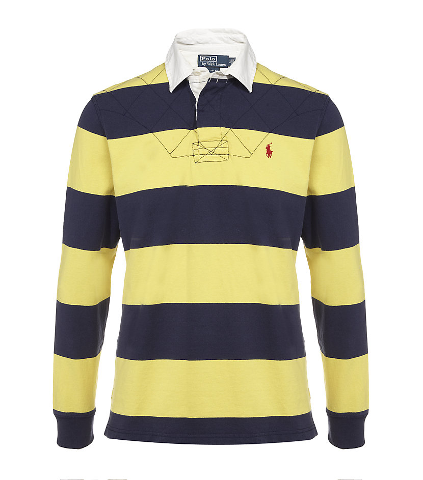 Polo ralph lauren Striped Rugby Jersey in Yellow for Men | Lyst