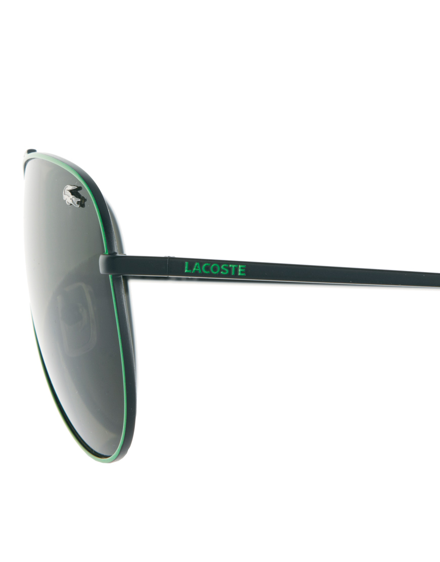 Lyst Lacoste Aviator Sunglasses in Green for Men