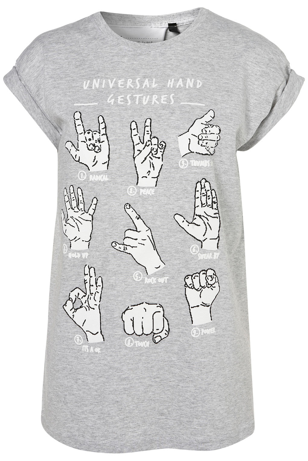 Topshop Hand Tee By Tee and Cake in Gray  Lyst