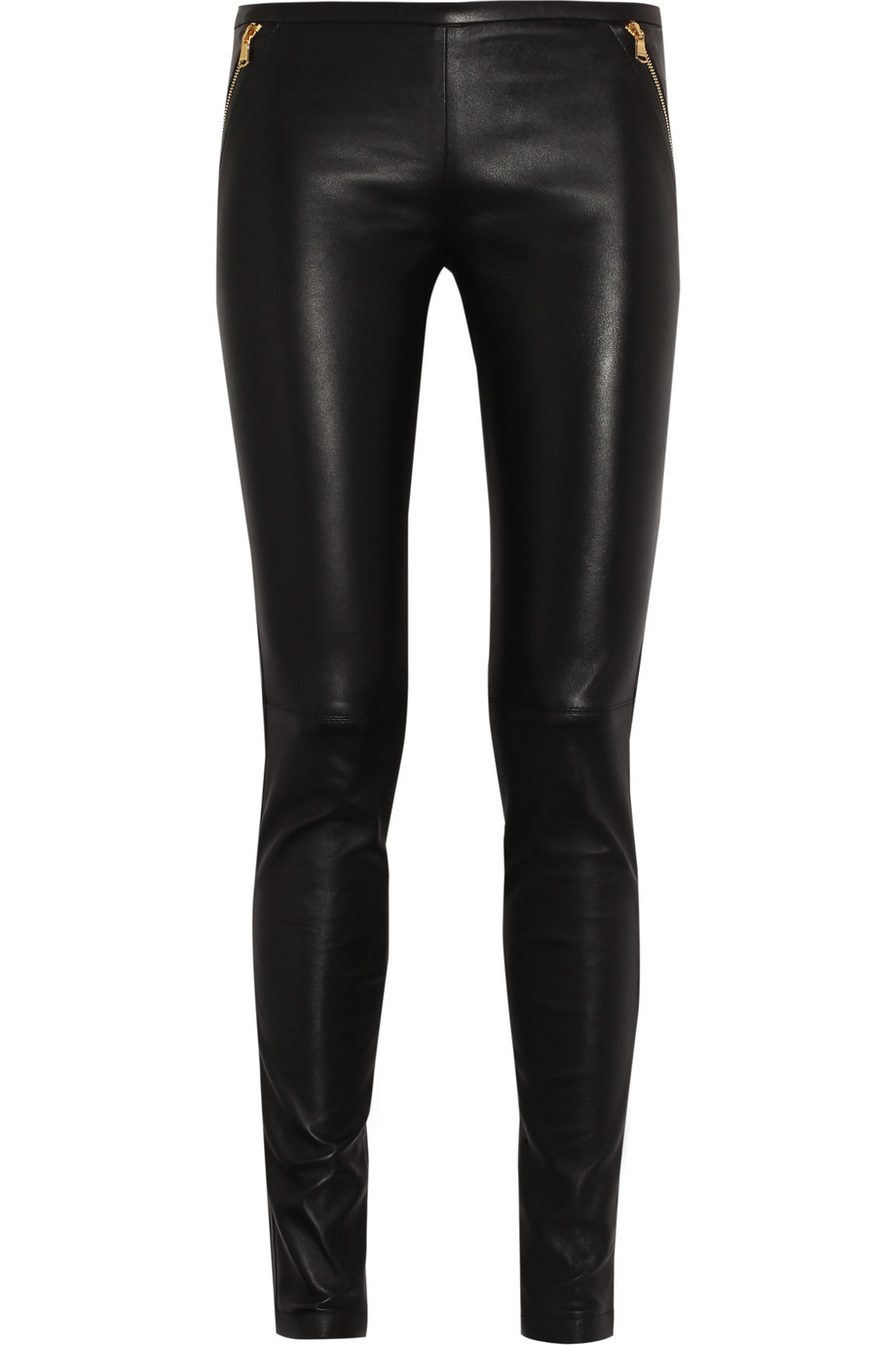Emilio Pucci Stretch Leather Skinny Pants in Black | Lyst