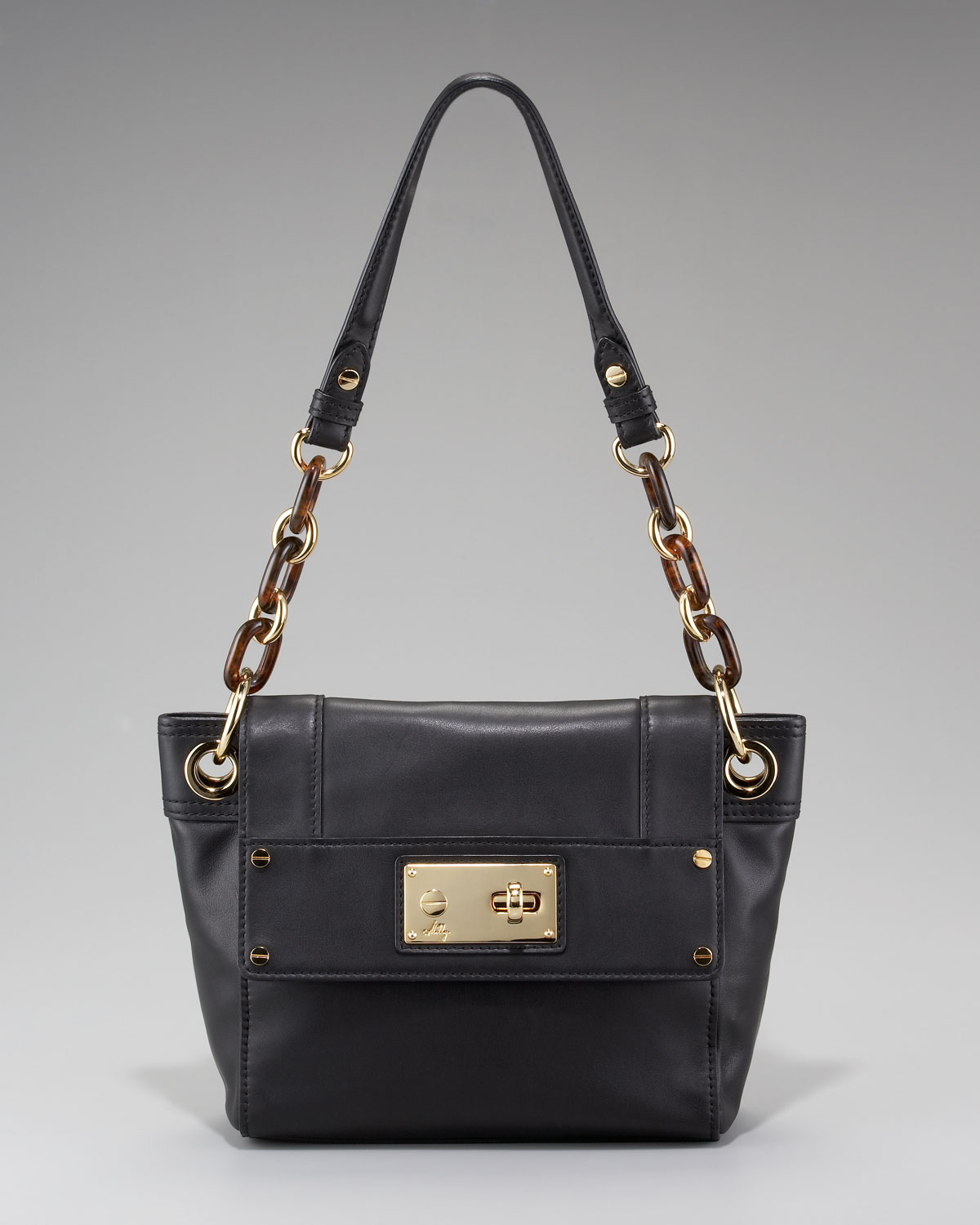 Milly Mina Chainstrap Leather Shoulder Bag in Black Lyst
