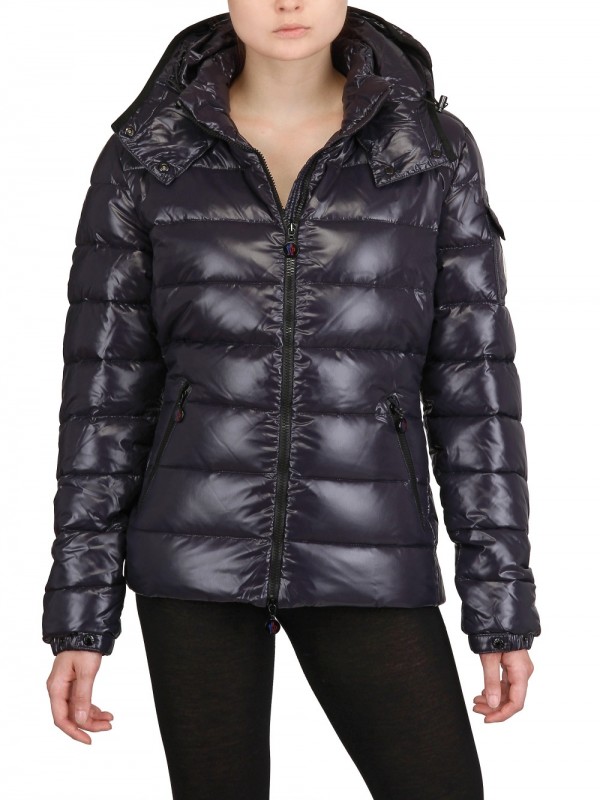 Moncler Bady Hooded Shiny Nylon Down Jacket in Navy (Blue) - Lyst