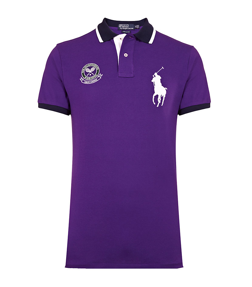 Polo ralph lauren Wimbledon Logo Polo Shirt in Purple for Men | Lyst
