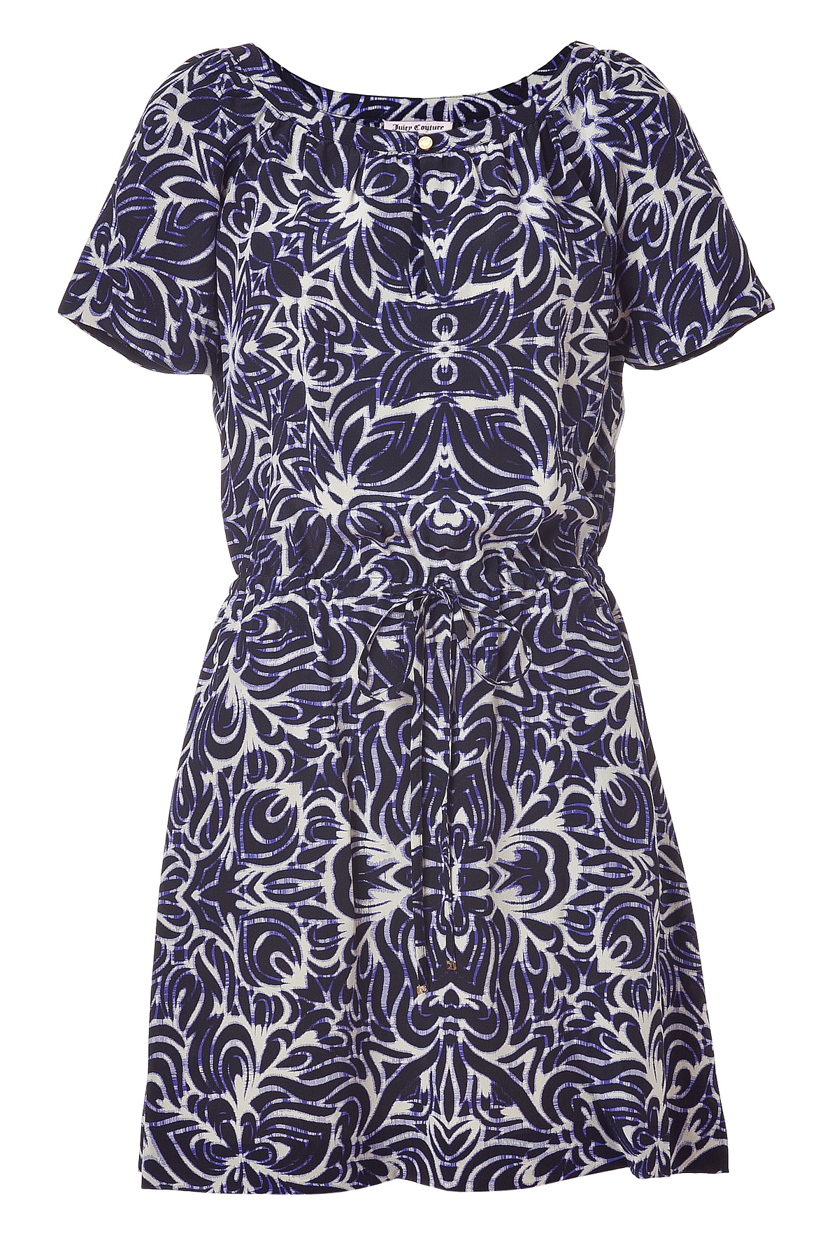 Lyst - Juicy Couture Indigo Ikat Tile Printed Silk Dress in Blue