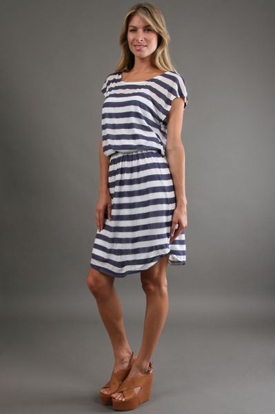 Splendid Stripe Dress in Navy in Blue (navy) | Lyst