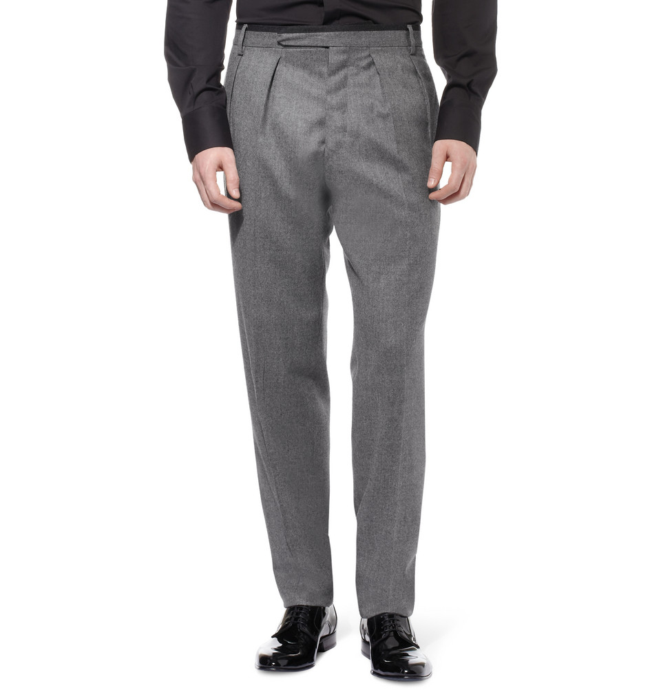 Pleated flannel pants Clearance