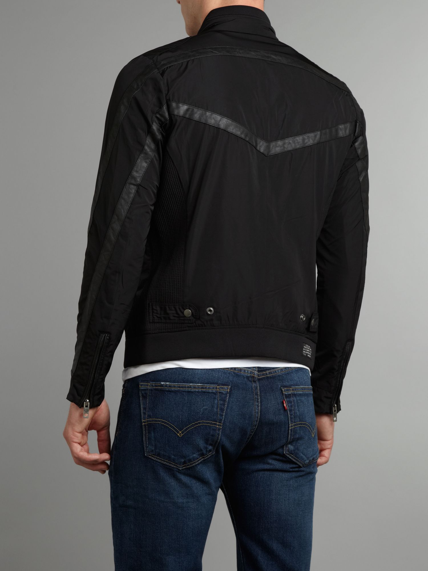 Diesel Nylon Bomber Jacket in Black for Men Lyst
