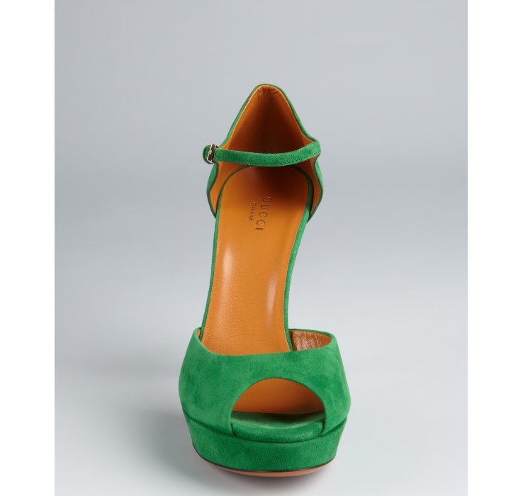 gucci emerald green heels