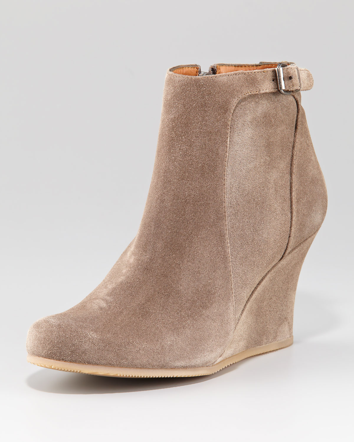 beige wedge ankle boots