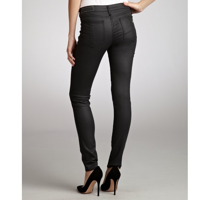 Lyst - Rag & Bone Charcoal Wax Stretch Denim Skinny Jeans in Gray