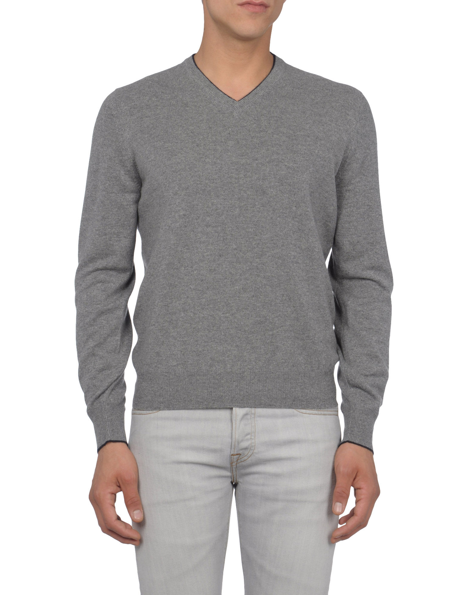 Brunello cucinelli Cashmere Sweater in Gray for Men (grey) | Lyst