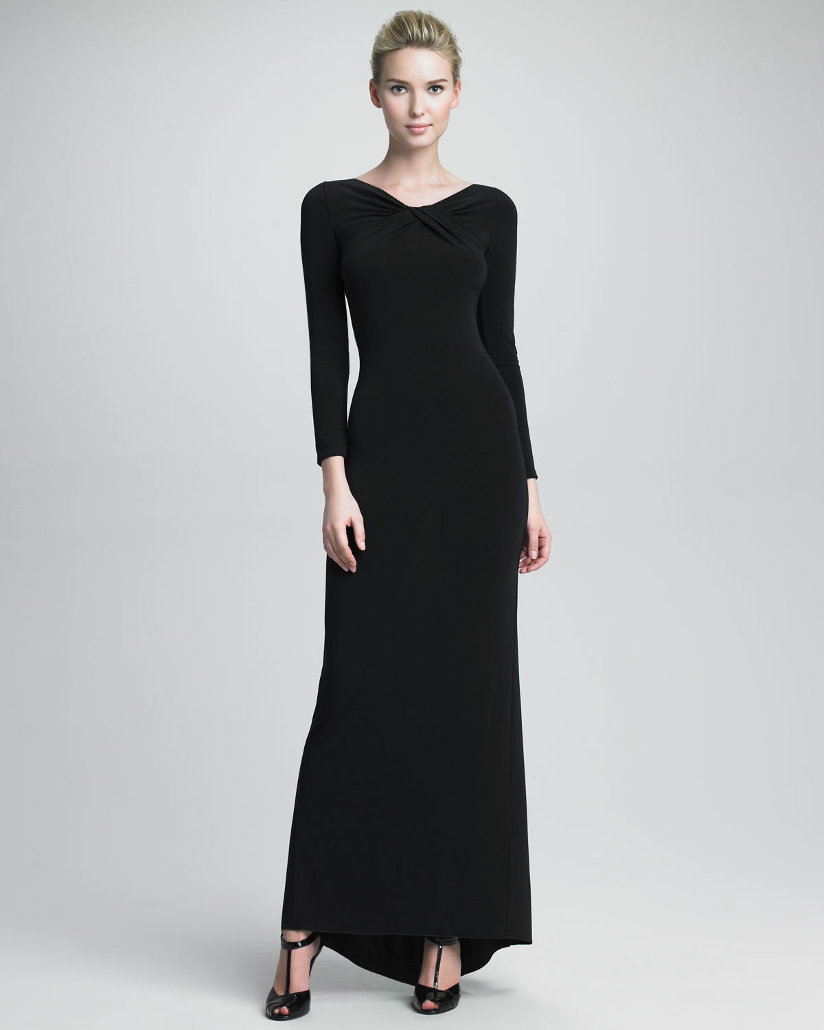 long sleeve column dress