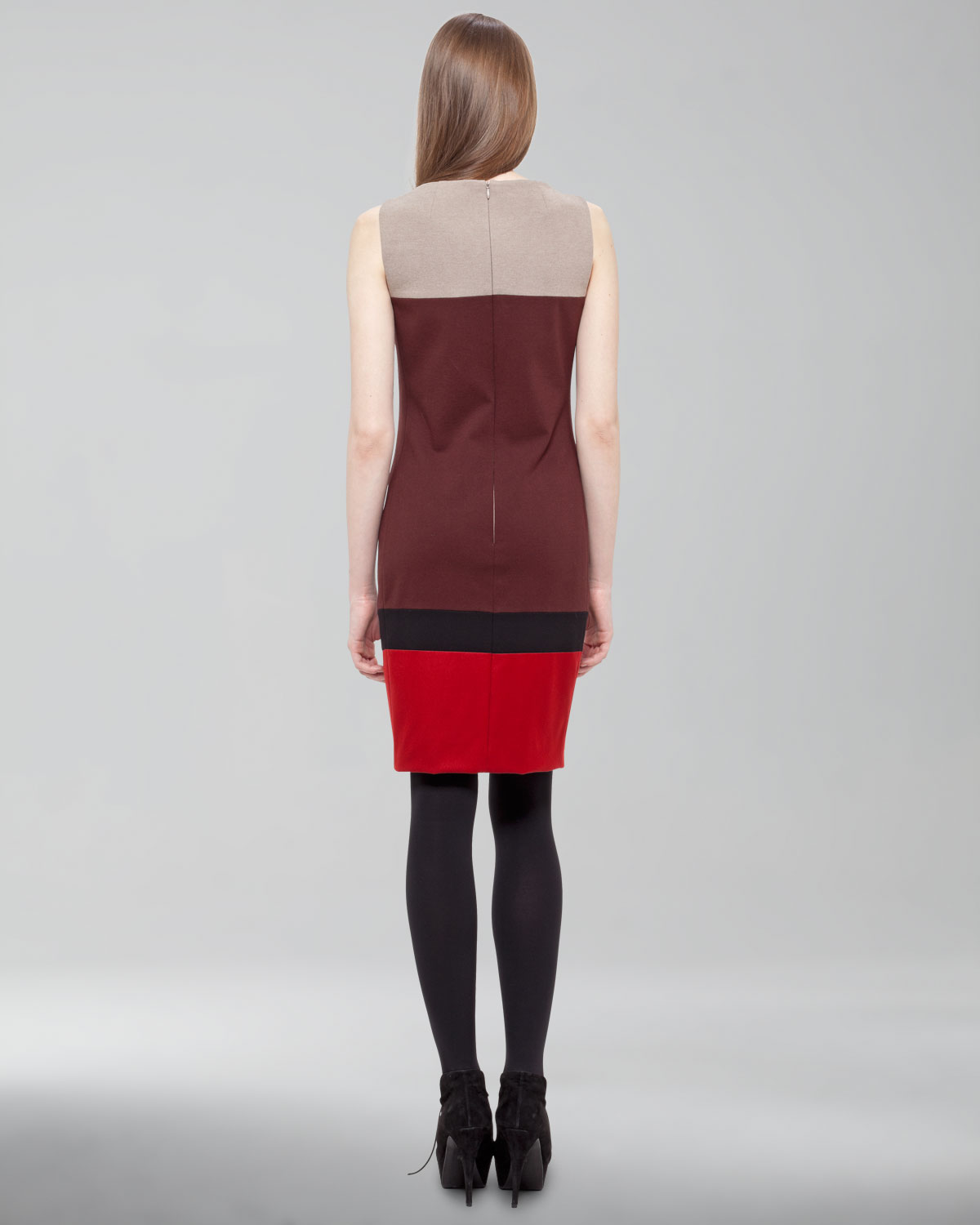 Akris punto Colorblock Shift Dress in Black | Lyst