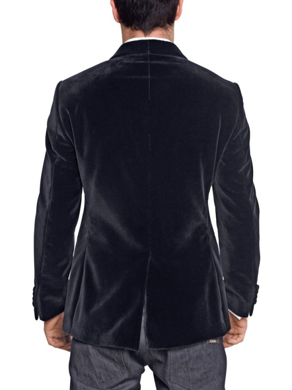 Aquascutum Velvet Collar Jacket in Navy (Blue) for Men Lyst