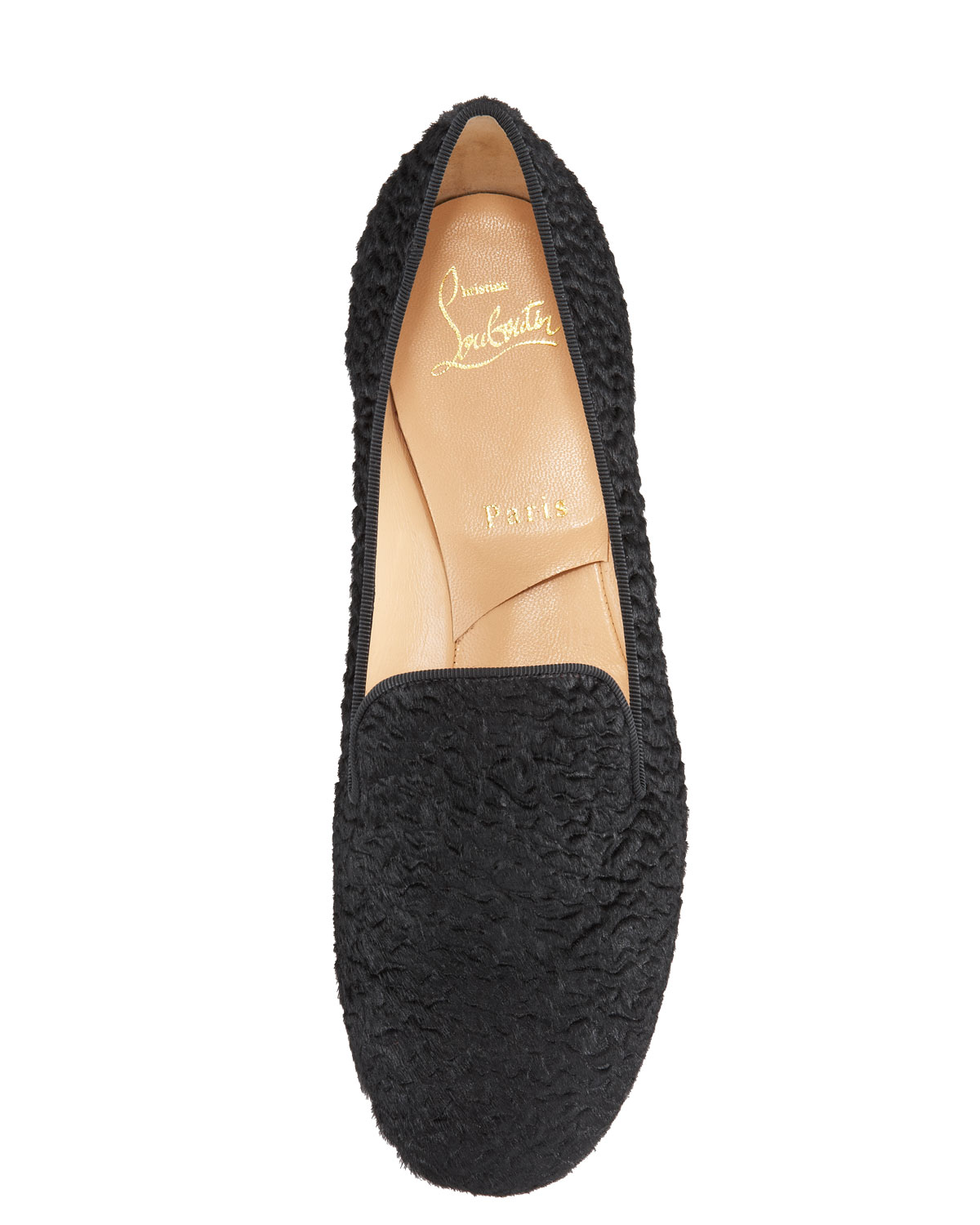 Christian louboutin Sakouette Curly Calf Hair Loafer in Black | Lyst  