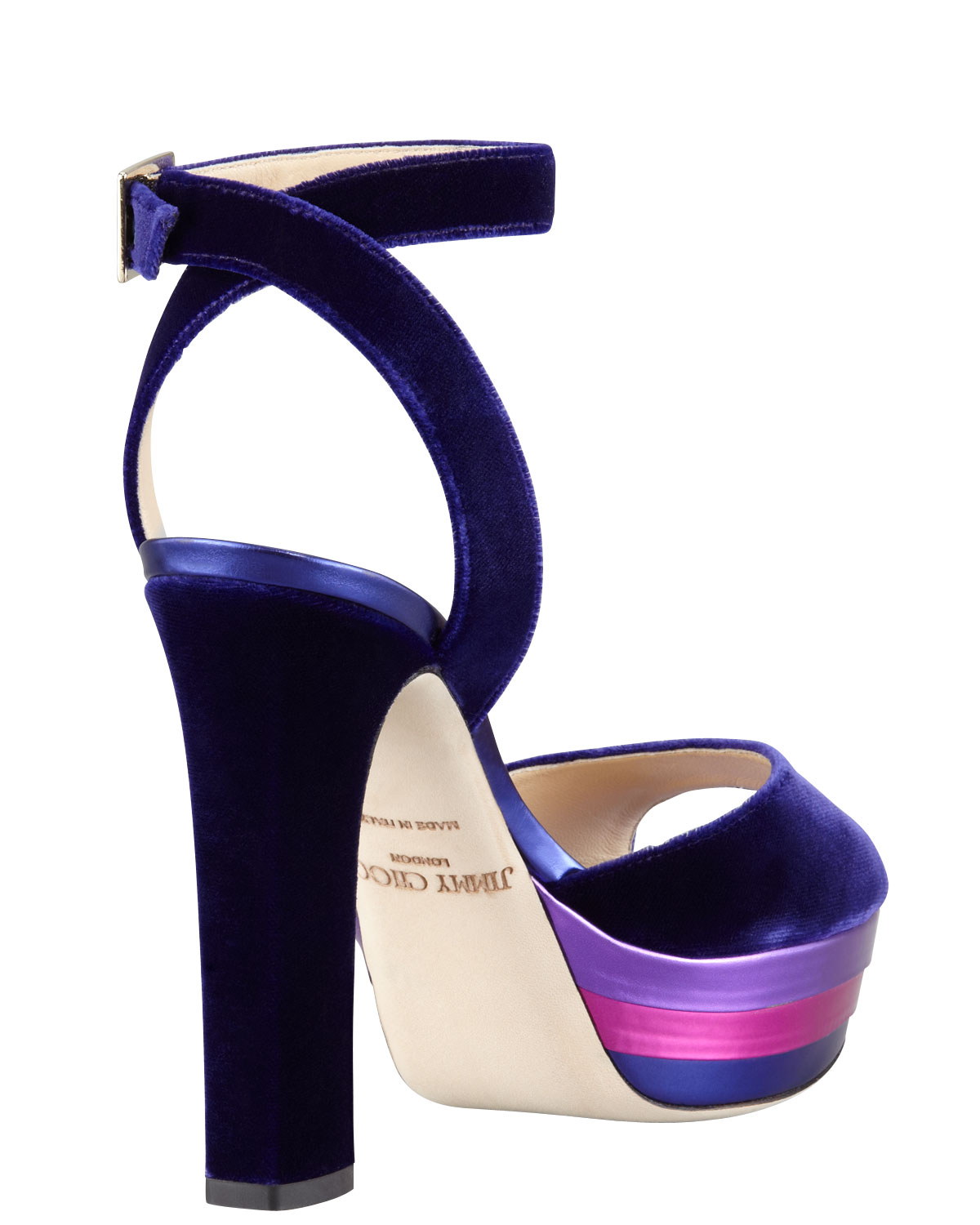 metallic purple sandals