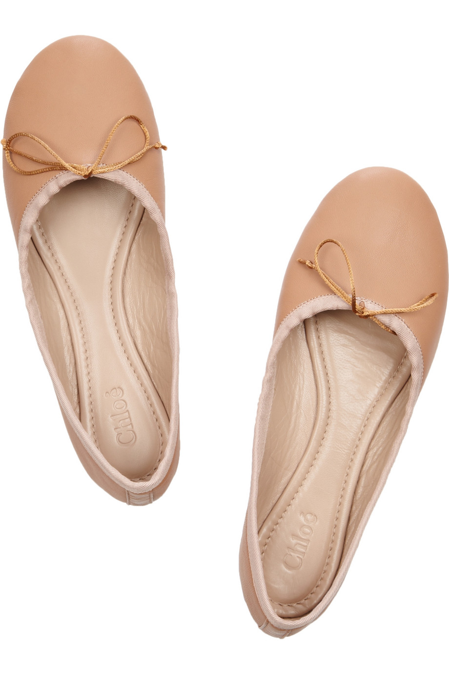 Chloé Leather Ballet Flats in Nude 