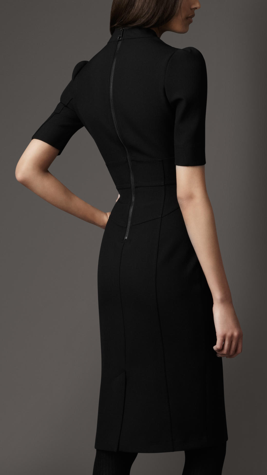 Lyst - Burberry Structured Pencil Dress in Black