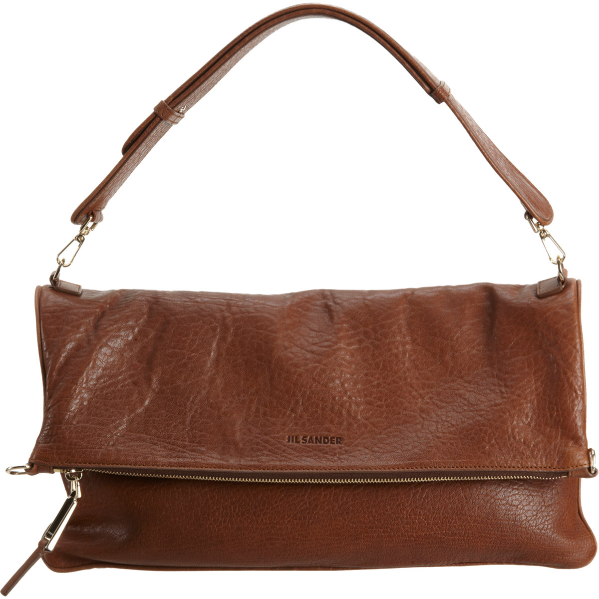 Jil Sander Foldover Bag in Brown (gold) Lyst