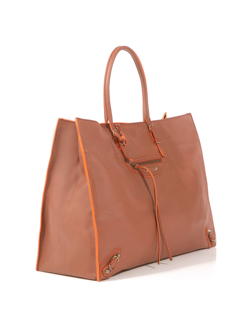 Balenciaga A4 Paper Bag in Brown (rust) | Lyst