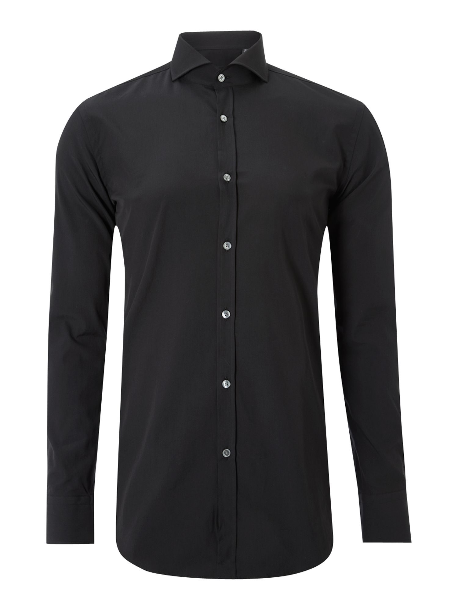 Hugo Boss Long Sleeve Stretch Cotton Shirt in Black for Men | Lyst