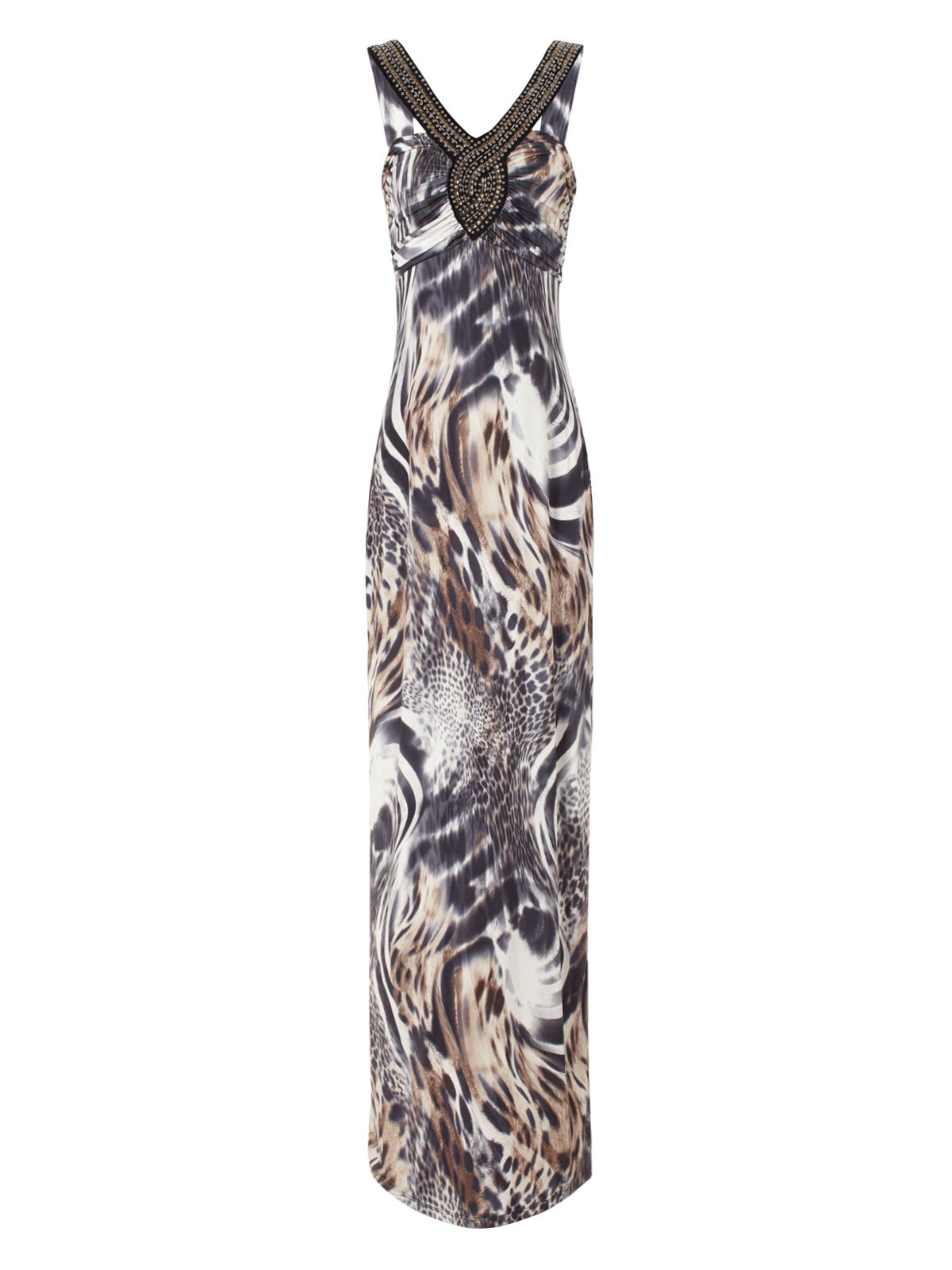 Ruched Bandeau Animal Print Dress - Jane Norman - Polyvore