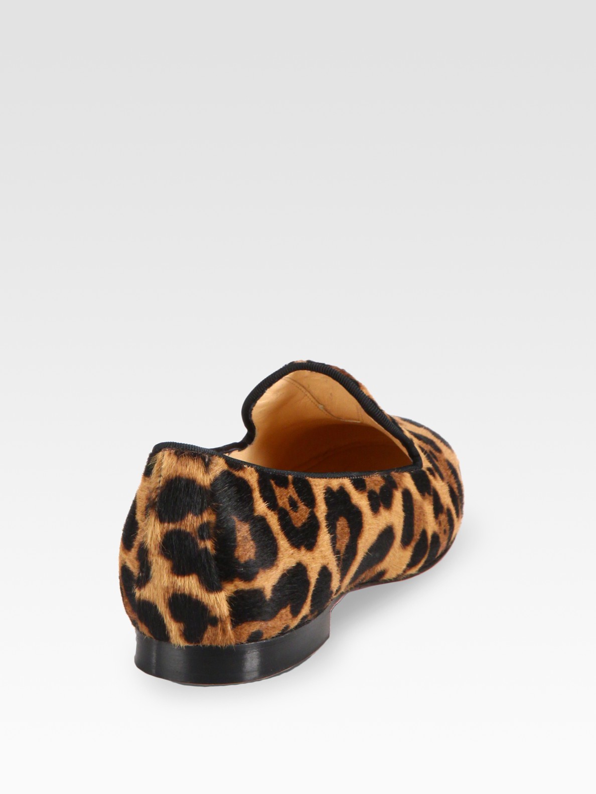 Christian Louboutin Leopardprint Pony Hair Loafers | Lyst
