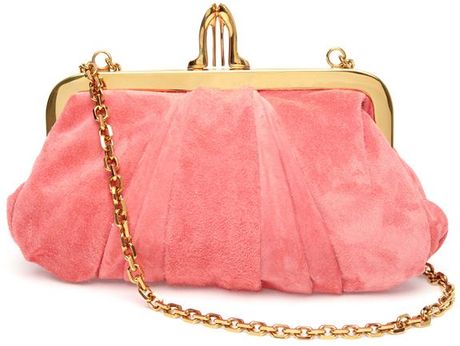 Christian Louboutin Lula Mini Suede Clutch in Pink | Lyst