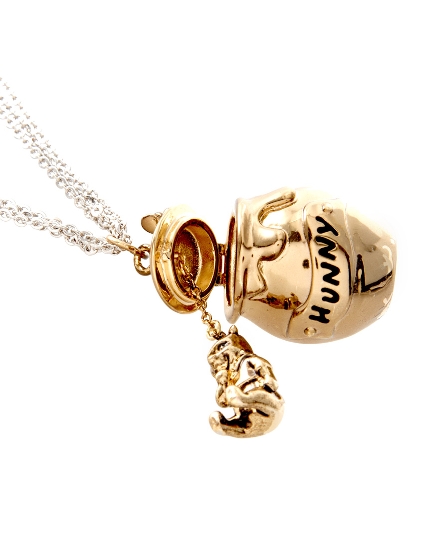 Disney Couture Winnie The Pooh Hunny Jar Necklace in Metallic | Lyst