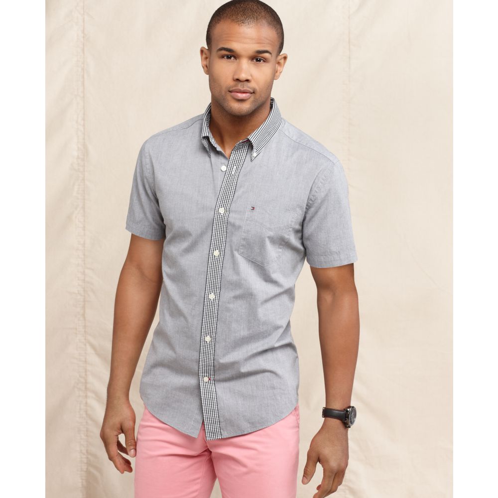 tommy hilfiger button up short sleeve