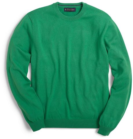 Brooks Brothers Supima Crewneck Sweater in Green for Men (bright-green ...