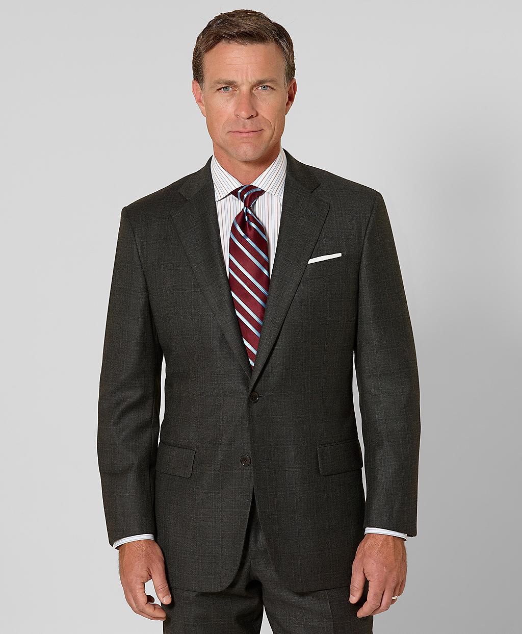 Brooks Brothers Madison Saxxon Plaid Suit in Brown for Men | Lyst