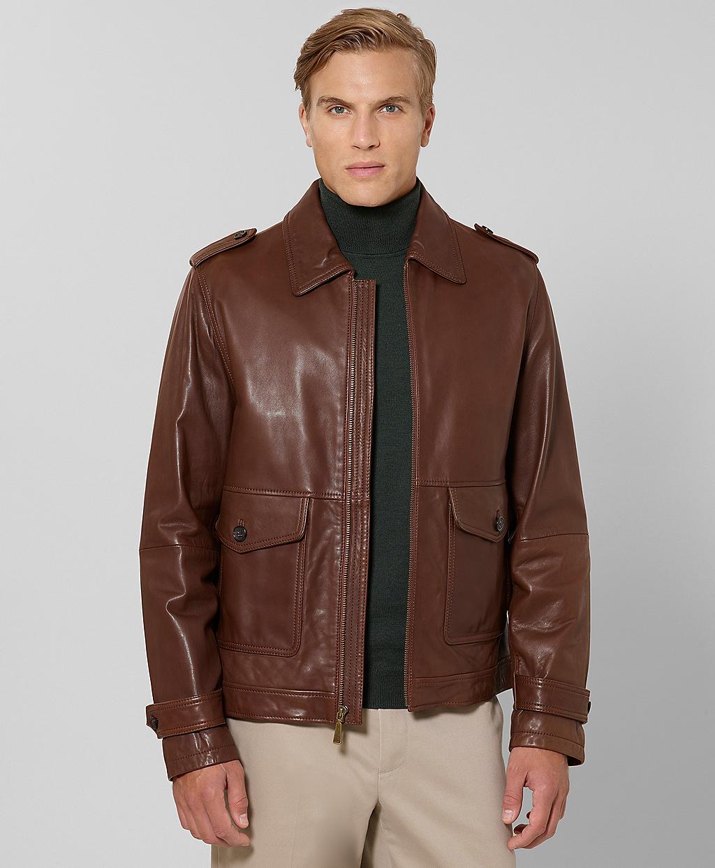 brooks brothers mens leather jacket
