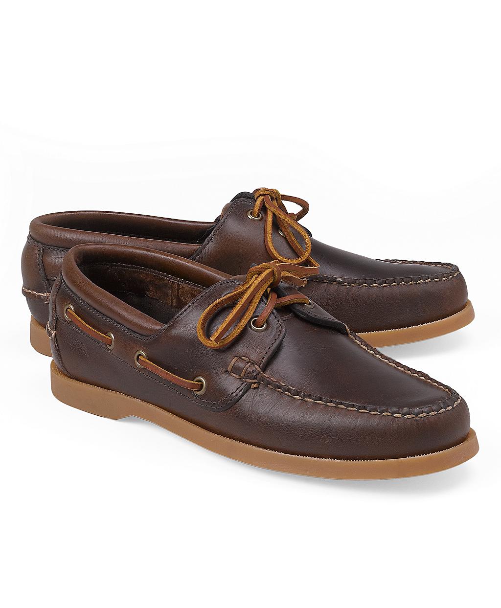Brooks Brothers Leather Boat Shoes in Dark Brown (Brown) for Men - Lyst