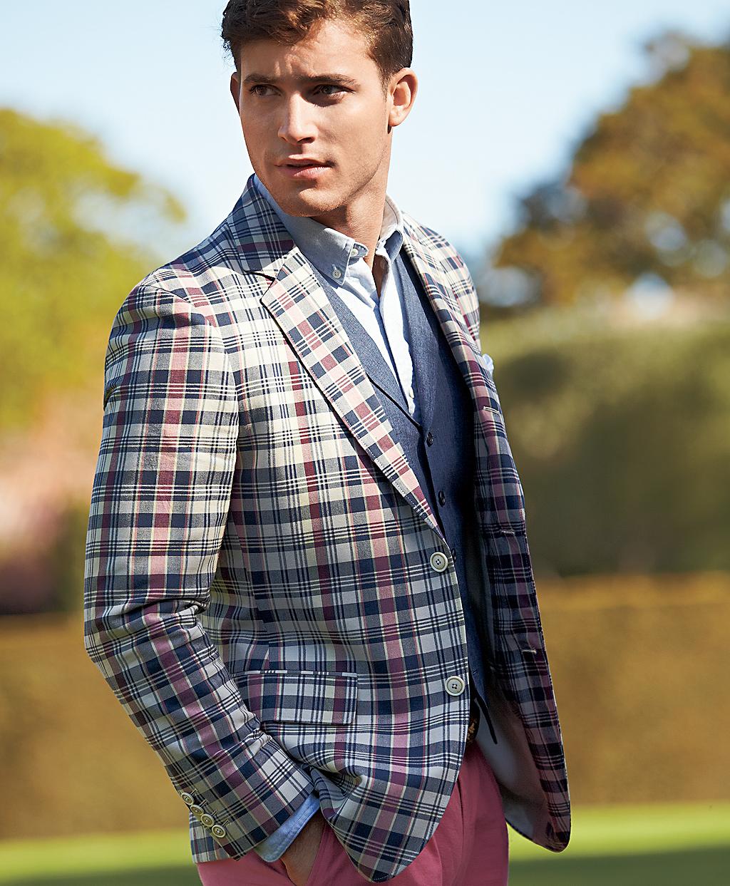 Lyst Brooks Brothers Fitzgerald Fit Twobutton Madras Sport Coat for Men